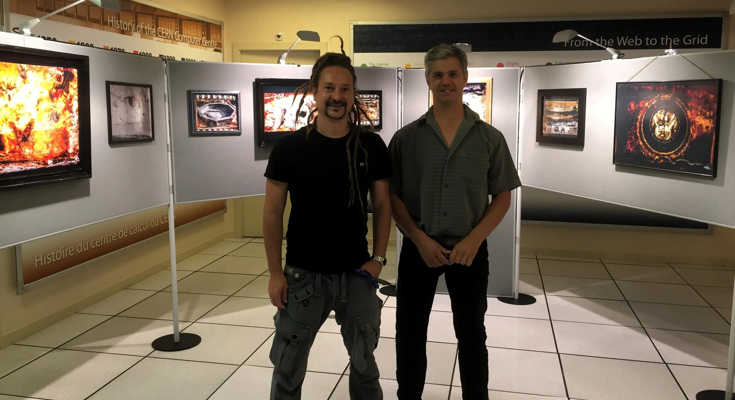 Volpi and Le Meur in front of the display